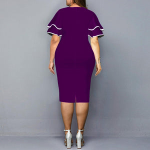 Plus Size Women Clothing Casual V Neck Geometric Printed Layered Bell Sleeve Women's  A Line Dresses Holiday 3x-4x Aesthetic