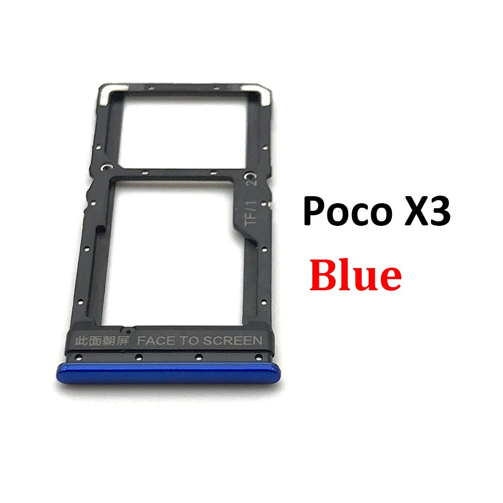 New SIM Tray Holder For Xiaomi Poco X3 NFC M3 F3 F2 Pro Sim Card Tray Slot Holder Adapter Socket Repair Parts
