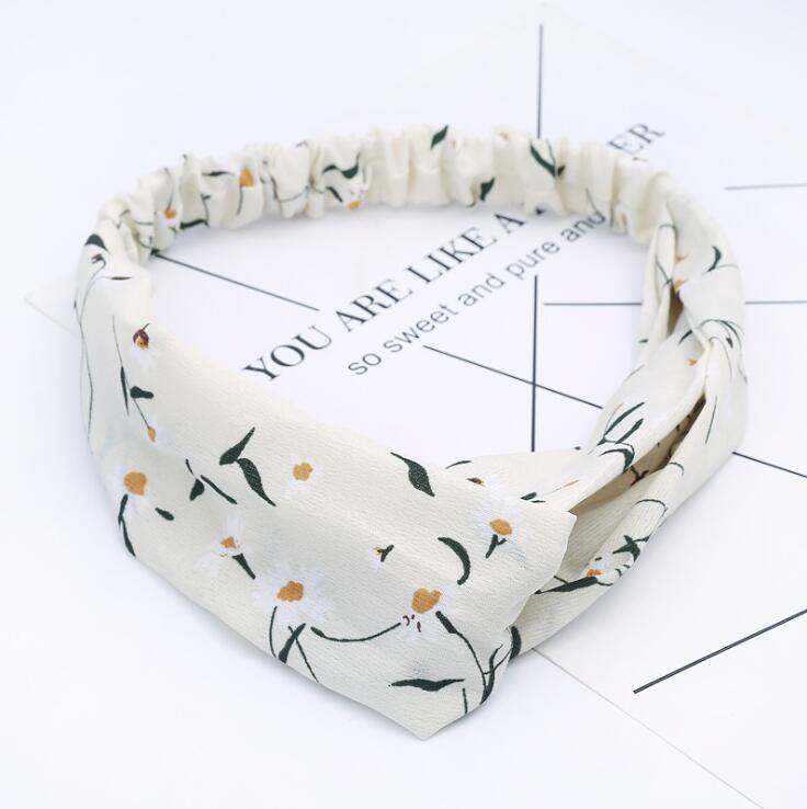 Fashion Women Girls Summer Bohemian Hair Bands Print Headbands Vintage Cross Turban Bandage Bandanas HairBands Hair Accessories