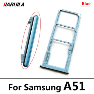 Original Dual Card Phone Sim SD Card Tray For Samsung Galaxy A12 A31 A51 A71 NEW SIM Chip Holder Slot Adapter Drawer Part + Pin