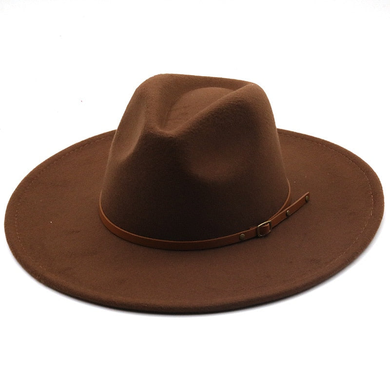 New color Fedora winter hat top concave-convex water drop 9.5cm brim male and female felt jazz watermelon red шляпа женская