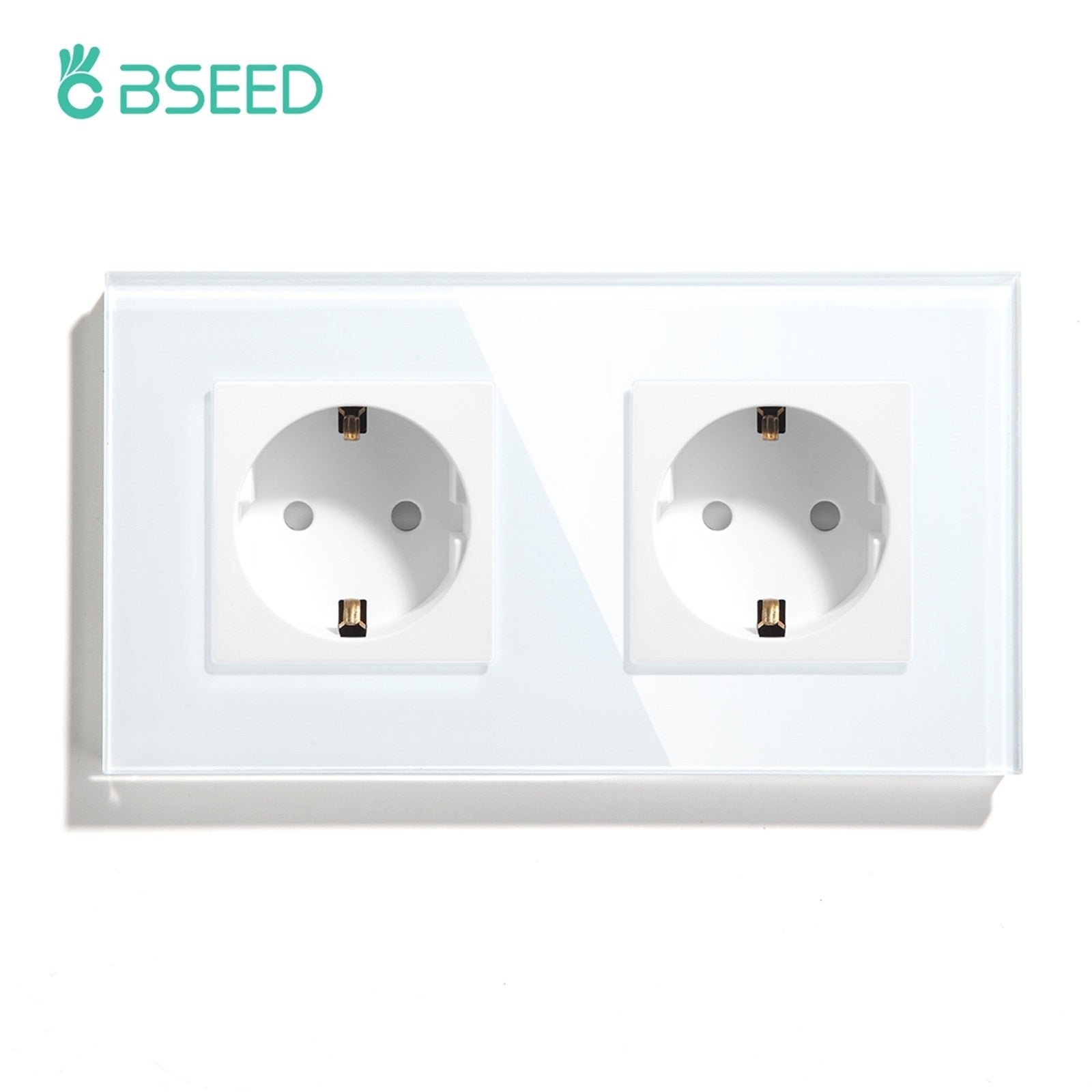 BSEED EU Standard Single Power Socket Touch Switch Crystal Panel USB Double Outlet Triple Wall Sockets Mounted Quadruple Sockets