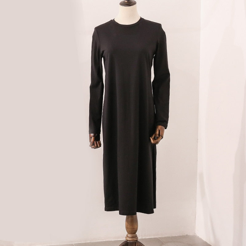 Casual 94% Cotton Summer Women&#39;s Dresses Solid Short Sleeve Spilt Long Midi Dress Fashion Sundress Female Clothing