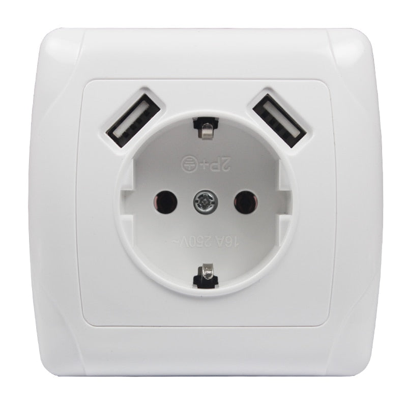New USB Wall Socket for phone charge Free shipping Double USB Port 5V 2A TDM EKF IEK Universal  B001 israel wall outlet 2021