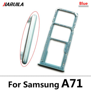 Original Dual Card Phone Sim SD Card Tray For Samsung Galaxy A12 A31 A51 A71 NEW SIM Chip Holder Slot Adapter Drawer Part + Pin