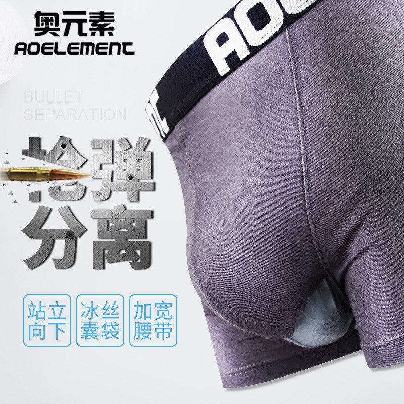Mens Boxers shorts underwear health  bomb separation modal u convex sac bag physiological scrotum testicle moisture-proof Boxers