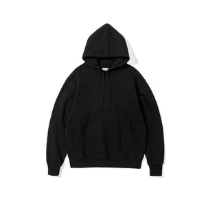 INFLATION Solid Color Fleece Hoodies Men Winter Thick Warm Hooded Sweatshirts Unisex Blank Pullovers