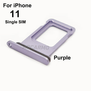 Aocarmo For iPhone 11 Single / Dual Metal Plastic Nano Sim Card Tray Slot Holder Replacement Parts
