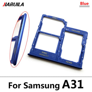 Original Dual Card Phone Sim SD Card Tray For Samsung Galaxy A12 A31 A51 A71 NEW SIM Chip Holder Slot Adapter Drawer Part + Pin