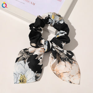 New Chiffon Bowknot Elastic Hair Bands For Women Girls Solid Color Scrunchies Headband Hair Ties Ponytail Holder Hair Accessorie