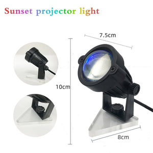 Usb Rainbow Sunset Projection Lamp LED Atmosphere Night Light Home Coffee Bar Indoor Projector Lamps Outdoor Decorative Lights