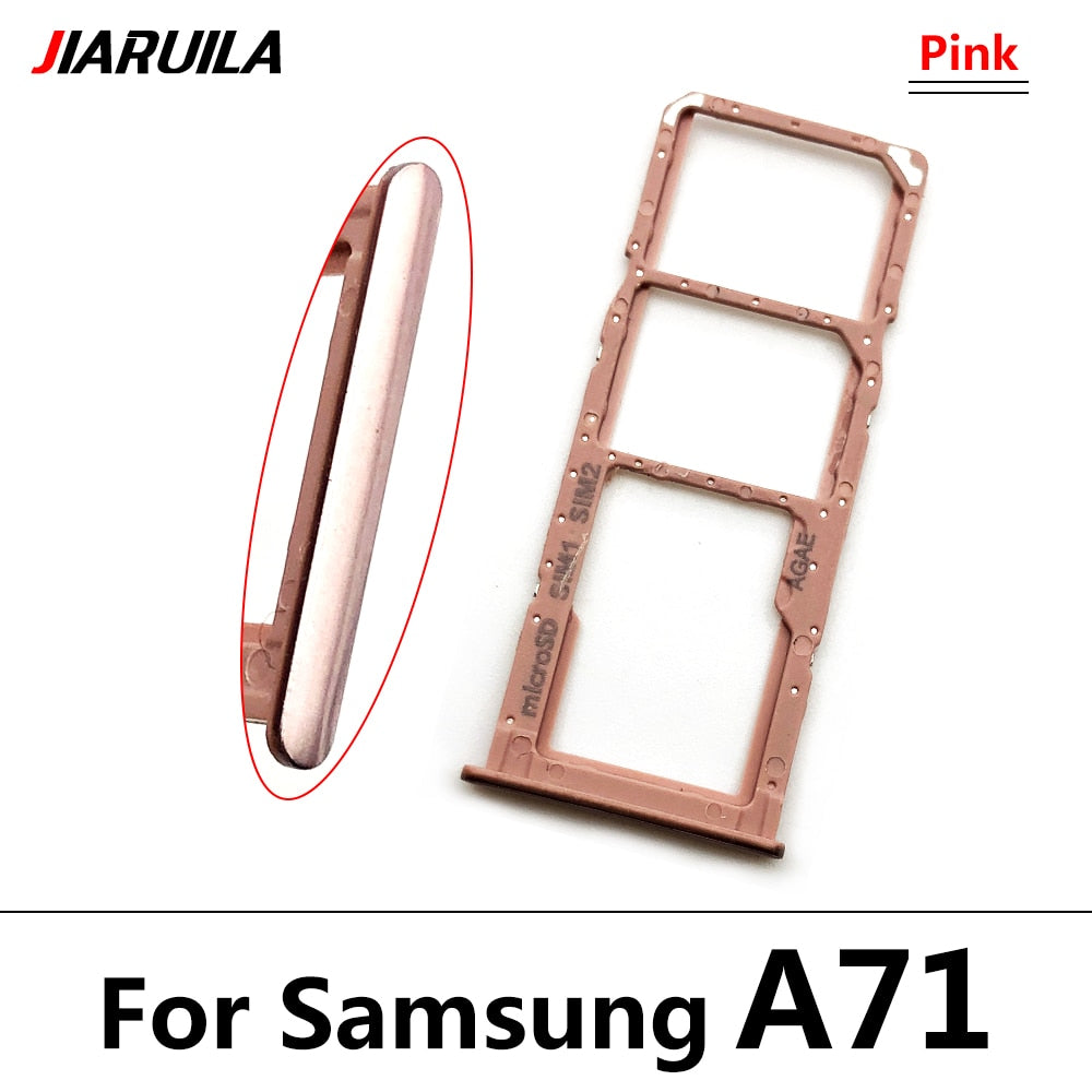 Original Dual Card Phone Sim SD Card Tray For Samsung Galaxy A12 A31 A51 A71 NEW SIM Chip Holder Slot Adapter Drawer Part + Pin