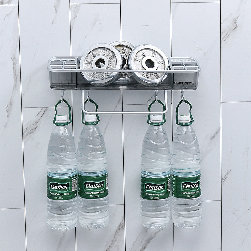 Estantes de baño para el hogar, estante de almacenamiento multifuncional con gancho para champú, toalla y esquina