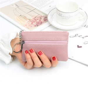 PU Leather Coin Purses Women's Small Change Money Bags Pocket Wallets Key Holder Case Mini Functional Pouch Zipper Card Wallet