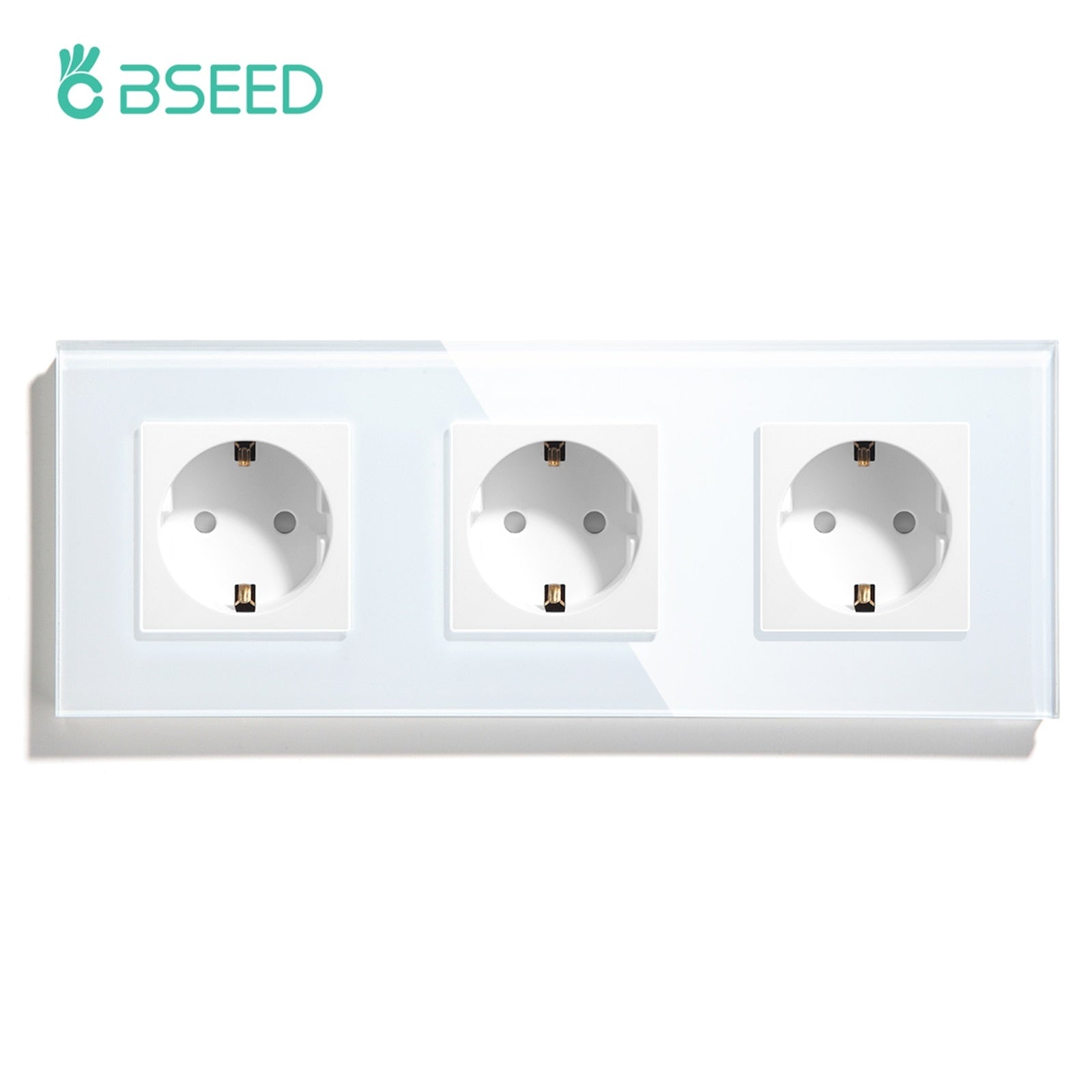 BSEED EU Standard Single Power Socket Touch Switch Crystal Panel USB Double Outlet Triple Wall Sockets Mounted Quadruple Sockets