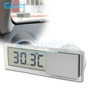 2 in 1 Car Auto Thermometer Clock Calendar LCD Digital Display Screen Clip-on Digital Blue Back Light Automotive Accessories