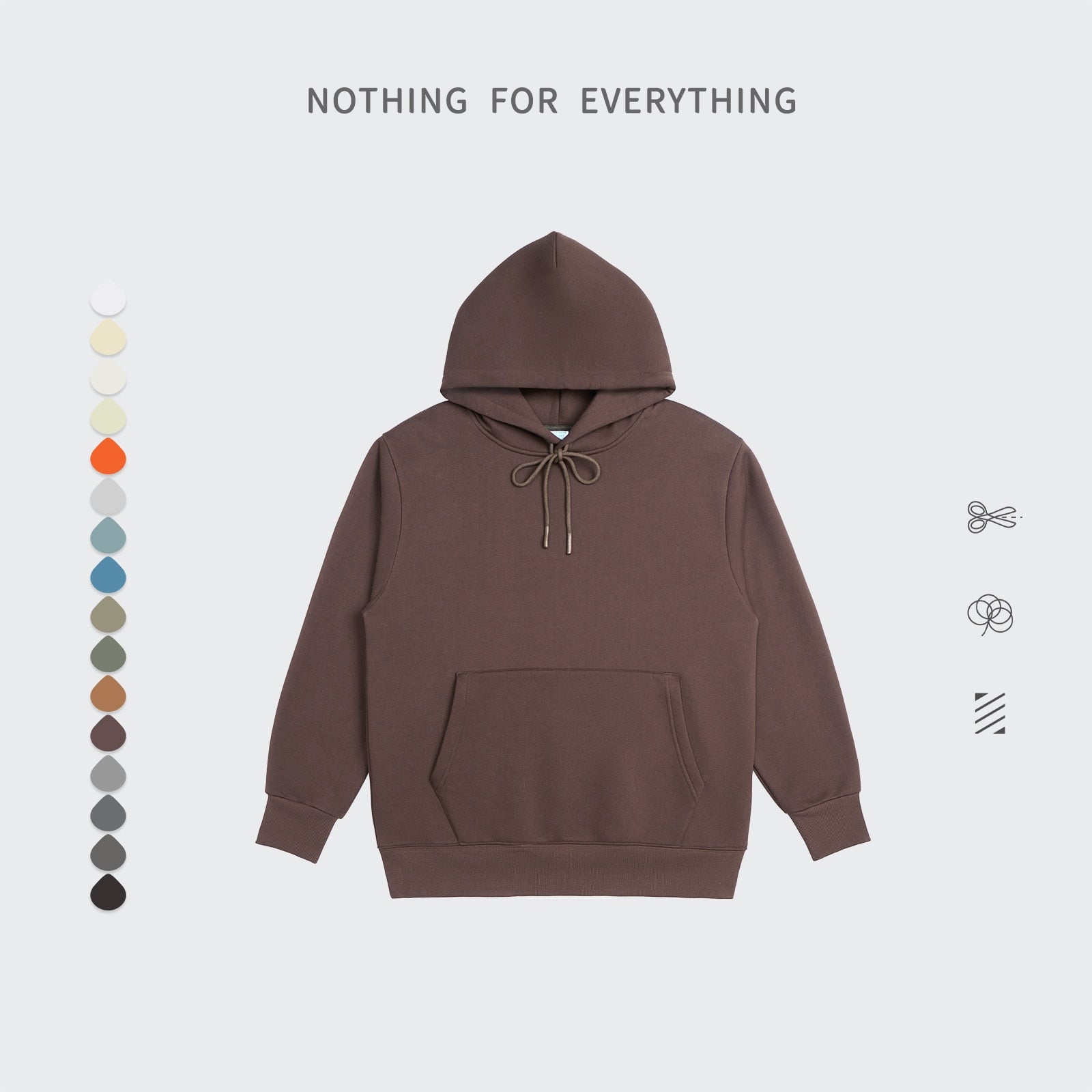 INFLATION Solid Color Fleece Hoodies Men Winter Thick Warm Hooded Sweatshirts Unisex Blank Pullovers