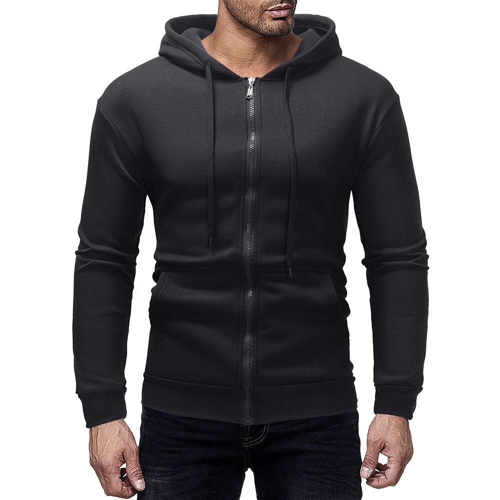 Mens Hoodies Solid Color  Hooded Sweatshirts