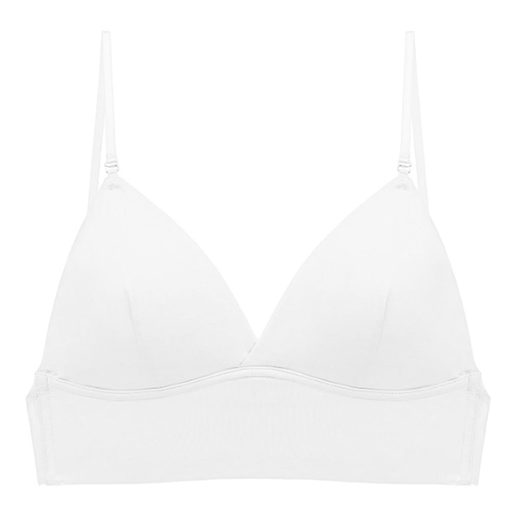 Sexy Backless Bra Lace Deep U Low Back Bralette Thin Cup Brassiere Halter Soft Seamless Elastic Underwear Tank Tops Encaje Mujer