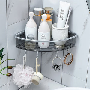 Estantes de baño para el hogar, estante de almacenamiento multifuncional con gancho para champú, toalla y esquina
