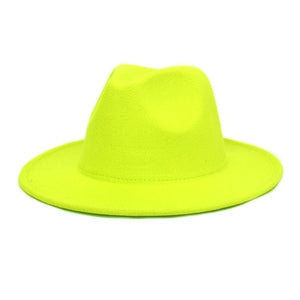men fedora unisex solid color fedora hat women&#39;s 21-color wide brim jazz top hat autumn winter British retro Panama hat