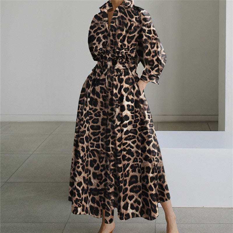 Oversized Elegant Women Spring Sundress ZANZEA Fashion Lapel Neck Long Sleeve Solid Long Shirt Dress OL Vestidos Robe Femme