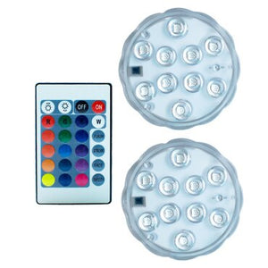 10leds RGB Submersible Light IP68 Waterproof Outdoor Swimming Pool Lights for Wedding Christmas Party Vase Fish Tank Pond Decor