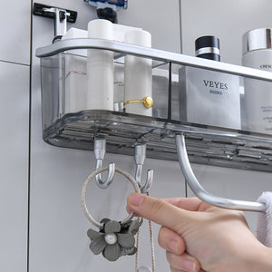 Estantes de baño para el hogar, estante de almacenamiento multifuncional con gancho para champú, toalla y esquina