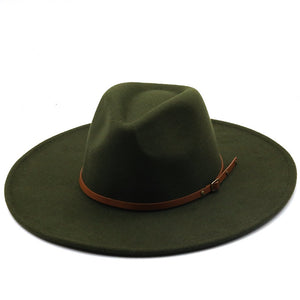 New color Fedora winter hat top concave-convex water drop 9.5cm brim male and female felt jazz watermelon red шляпа женская
