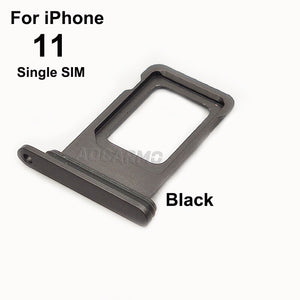 Aocarmo For iPhone 11 Single / Dual Metal Plastic Nano Sim Card Tray Slot Holder Replacement Parts