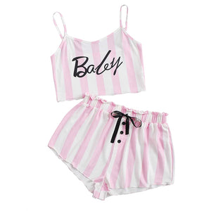 ZIPTAC  Women&#39;s Pajamas   Summer  Short Sleepwear Girls Clothes Comfortable Home Sleepwear Set Woman 2 Pieces Home wear