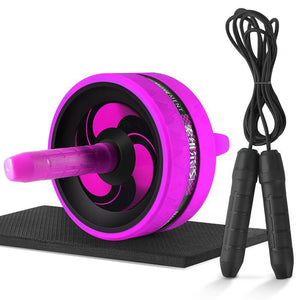 Roller&amp;Jump Rope No Noise Abdominal Wheel Ab Roller with Mat  For Exercise Fitness Equipment Accessories Body Building