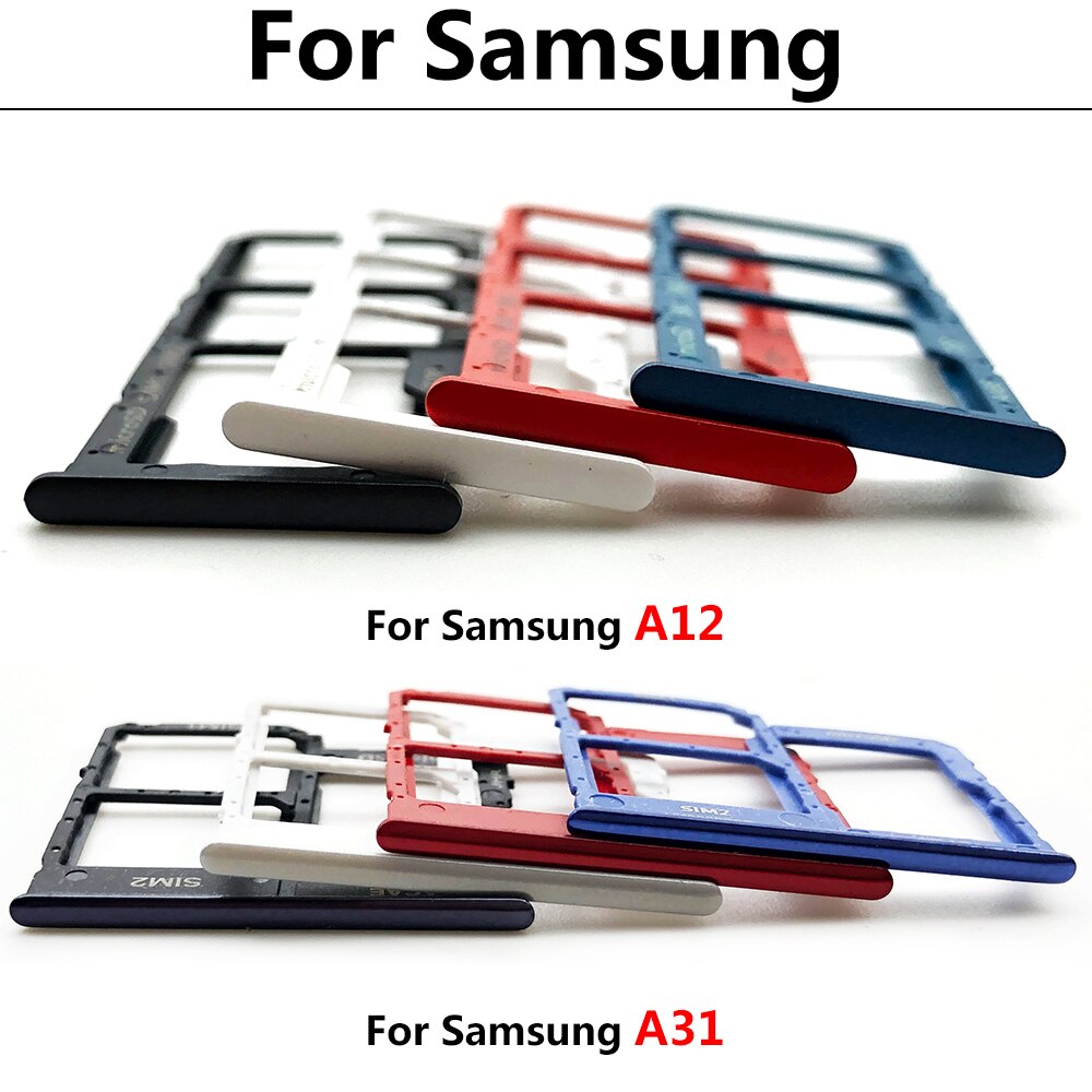 Original Dual Card Phone Sim SD Card Tray For Samsung Galaxy A12 A31 A51 A71 NEW SIM Chip Holder Slot Adapter Drawer Part + Pin
