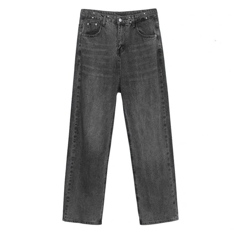 Korean Wide-leg Jeans Men's Fashion Retro Casual Straight Jeans Men Streetwear Wild Loose Hip-hop Denim Trousers Mens S-XL