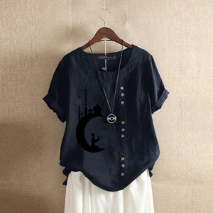 Summer Embroidery Tops Kaftan Women's Blouse 2023 ZANZEA Short Sleeve Tee Shirts Female O Neck Blusas  Casual Tunic