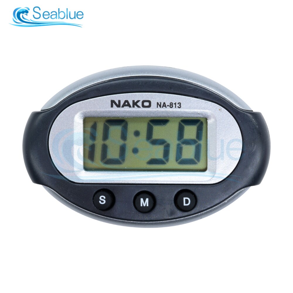 2 in 1 Car Auto Thermometer Clock Calendar LCD Digital Display Screen Clip-on Digital Blue Back Light Automotive Accessories