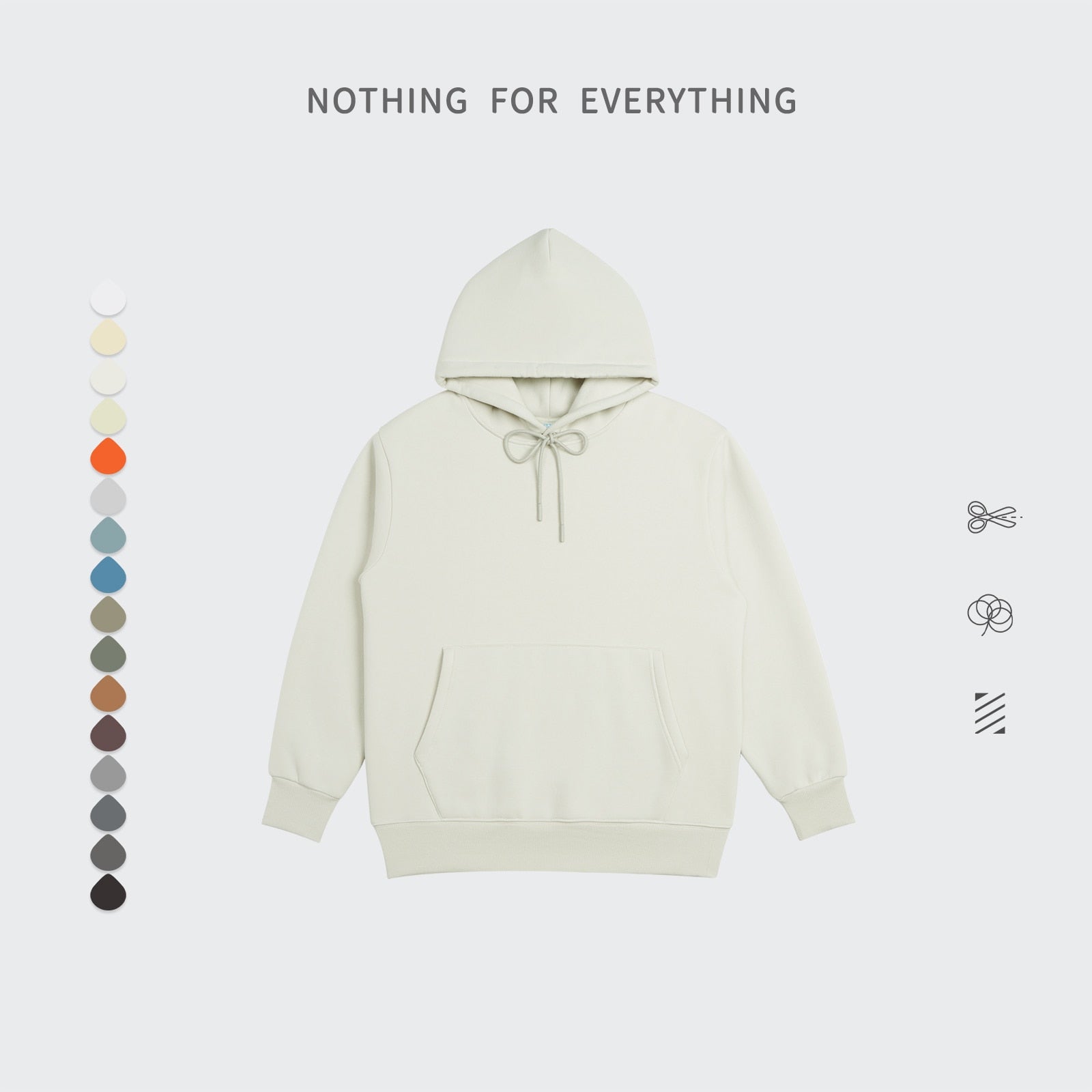 INFLATION Solid Color Fleece Hoodies Men Winter Thick Warm Hooded Sweatshirts Unisex Blank Pullovers
