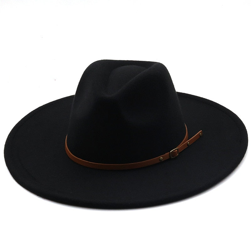 New color Fedora winter hat top concave-convex water drop 9.5cm brim male and female felt jazz watermelon red шляпа женская