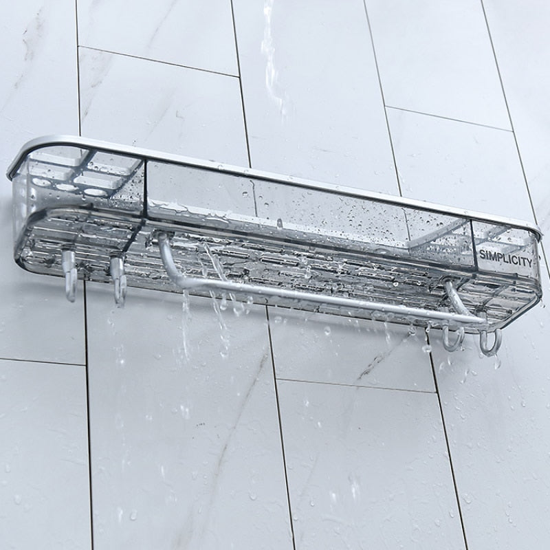 Estantes de baño para el hogar, estante de almacenamiento multifuncional con gancho para champú, toalla y esquina