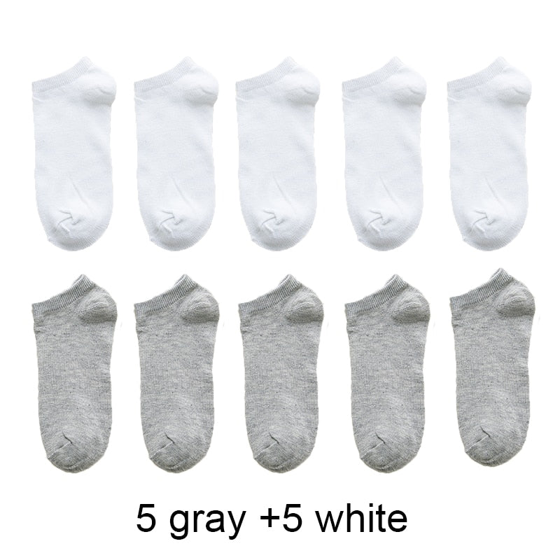 10 Pairs Women  Breathable Sports socks Solid Color Boat Comfortable Cotton Ankle Socks  Wholesale