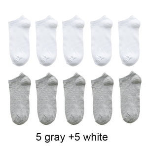 10 Pairs Women  Breathable Sports socks Solid Color Boat Comfortable Cotton Ankle Socks  Wholesale