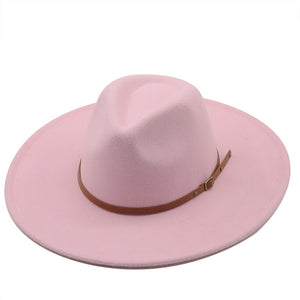 New color Fedora winter hat top concave-convex water drop 9.5cm brim male and female felt jazz watermelon red шляпа женская