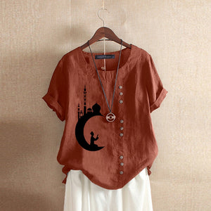Summer Embroidery Tops Kaftan Women's Blouse 2023 ZANZEA Short Sleeve Tee Shirts Female O Neck Blusas  Casual Tunic