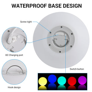 BORUiT RGB LED Waterproof Garden Ball Light Outdoor Lawn Lamps Christmas Party Landscape Swimming Pool Floating Lights