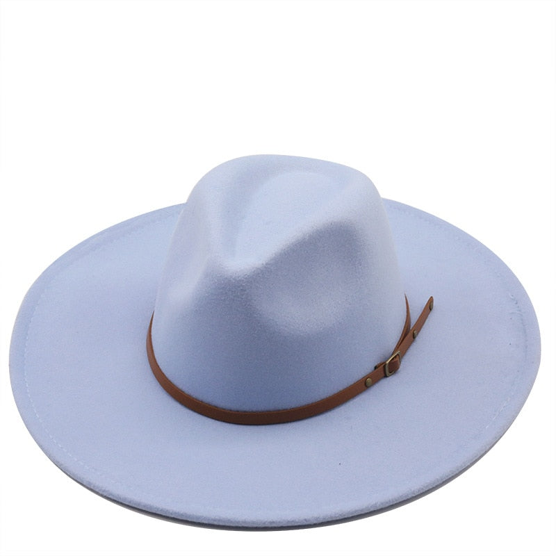 New color Fedora winter hat top concave-convex water drop 9.5cm brim male and female felt jazz watermelon red шляпа женская