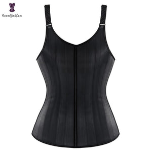 Latex Body Slimming Shapewear Vest Waist Trainer Sweat Sport Shaper Belly Sheath Modeling Straps Steel Boned Posture Shaper Belt