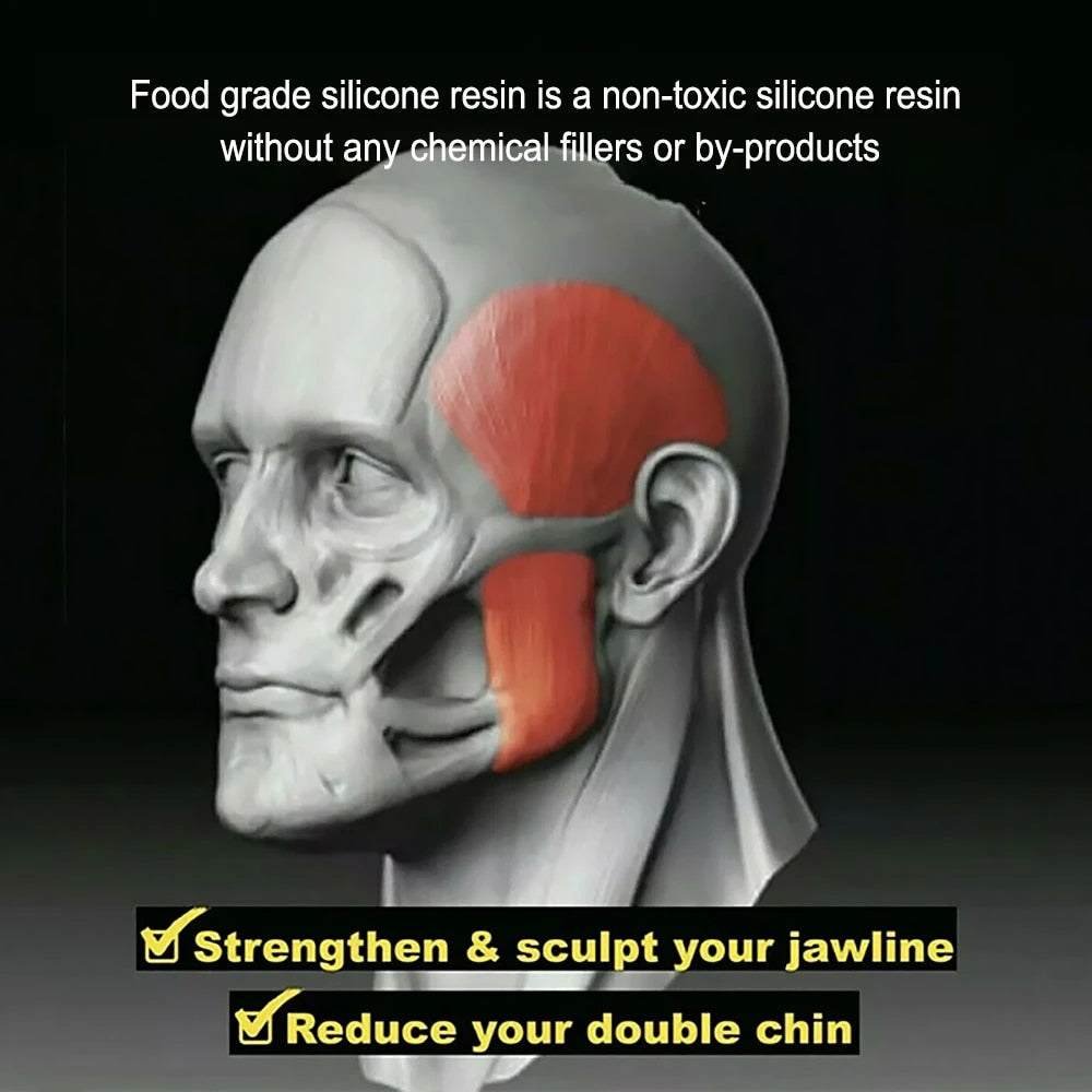 2pc Jawline Exerciser Jaw Silicone Face Masseter Exercise  Accessories Facial Mouth Jawline Jaw Chew Ball Bite Breaker Trainin
