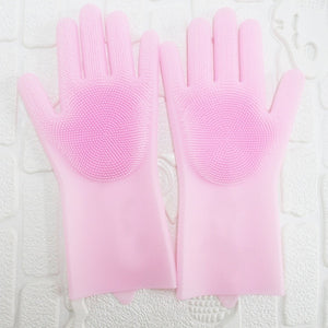 2pcs Silicone Cleaning Gloves Multifunction Magic Silicone Dish Washing Gloves For Kitchen Household Silicone Washing