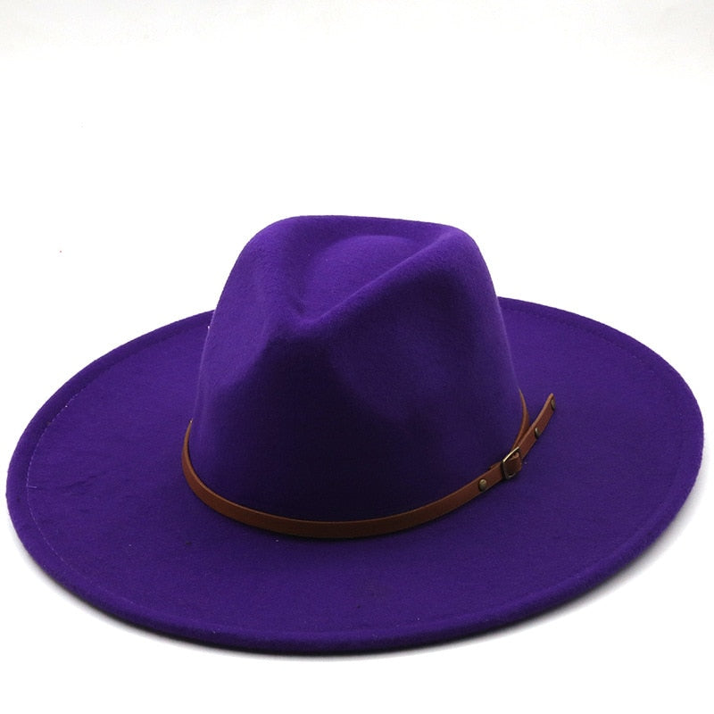 New color Fedora winter hat top concave-convex water drop 9.5cm brim male and female felt jazz watermelon red шляпа женская