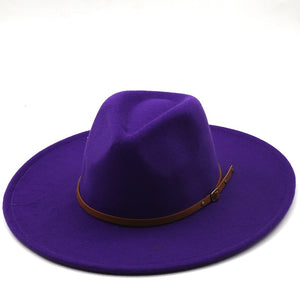 New color Fedora winter hat top concave-convex water drop 9.5cm brim male and female felt jazz watermelon red шляпа женская